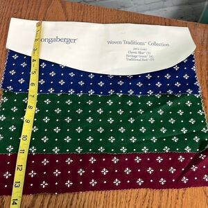 Longaberger fabric Samples cotton 3 colors